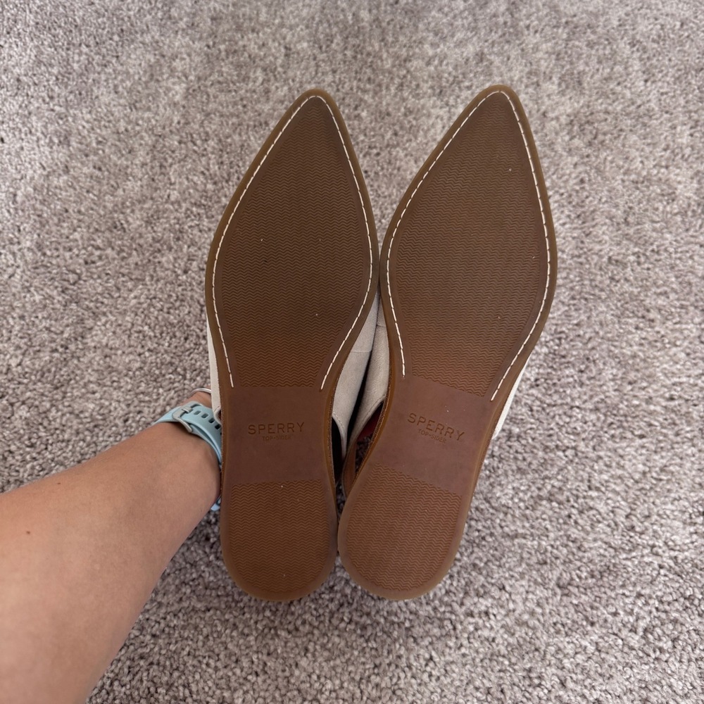 Sperry Top-Sider Womens STS84756 Beige Suede Pointed Toe Slingback Flats 9.5 - Picture 3 of 4